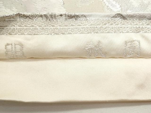 平和屋着物◎西陣　服部織物謹製　六通柄袋帯　祇園　銀糸　正絹　逸品　CABG5080fb