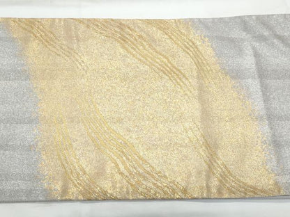 平和屋着物◎太鼓柄袋帯　霞文　金糸　正絹　逸品　未使用　CABG5091fb