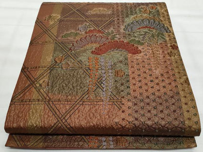 平和屋着物◎六通柄袋帯　絞り　志保里　藤花房　金糸　正絹　逸品　CABG5102fb