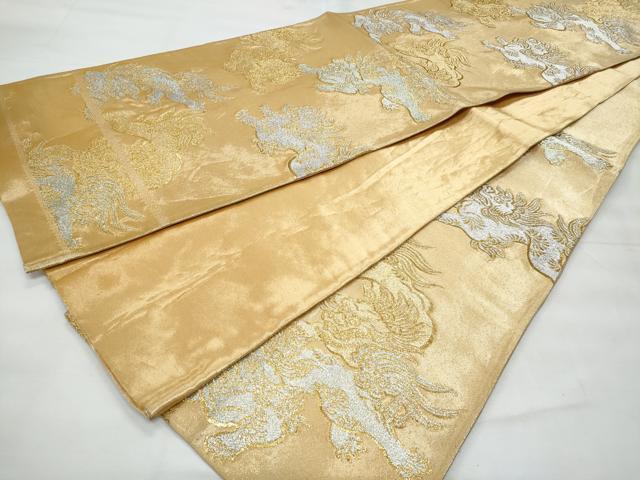 平和屋着物◎六通柄袋帯　唐獅子　金銀糸　正絹　逸品　CABG5121fb