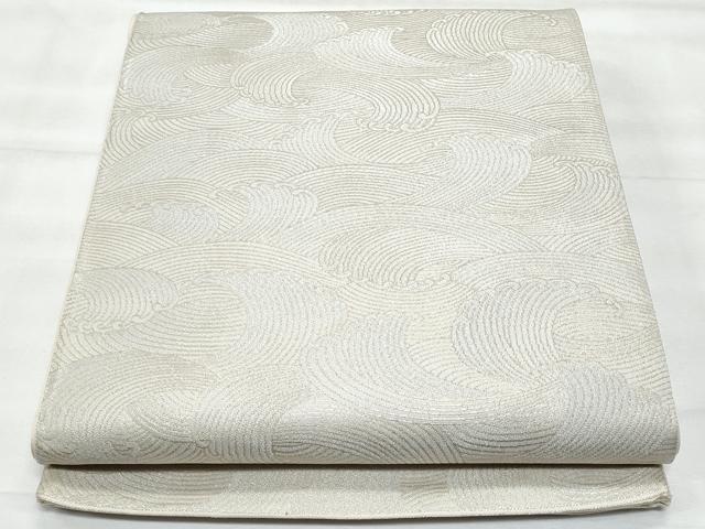 平和屋着物◎六通柄袋帯　立波文　金糸　正絹　逸品　CABG5122fb