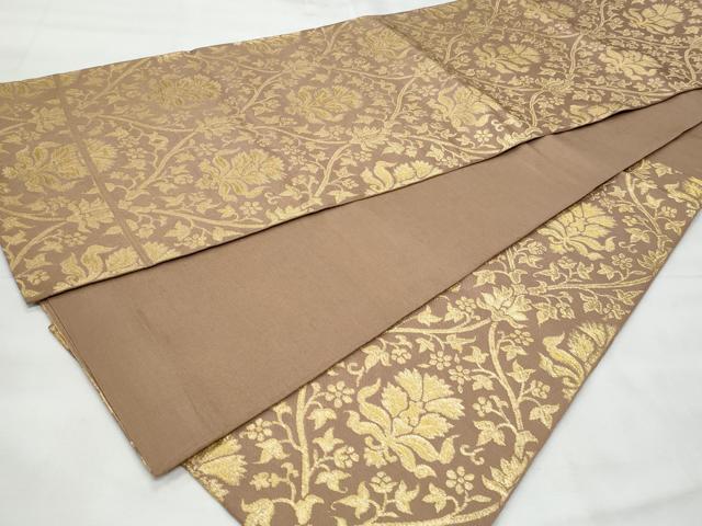 平和屋着物◎六通柄袋帯　立涌正倉院花文　正絹　逸品　CABG5124fb