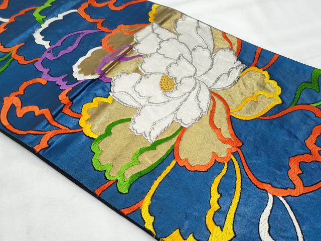 平和屋着物◎六通柄袋帯　唐織　草花文　金銀糸　正絹　逸品　CABG5128fb