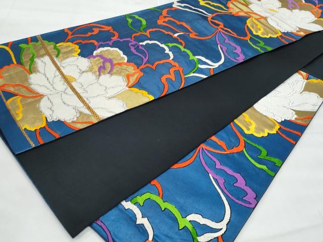 平和屋着物◎六通柄袋帯　唐織　草花文　金銀糸　正絹　逸品　CABG5128fb