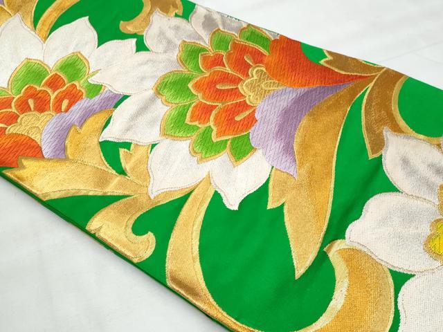 平和屋着物◎六通柄袋帯　唐織　賀祥廷寿文　金銀糸　正絹　逸品　未使用　CABG5136fb