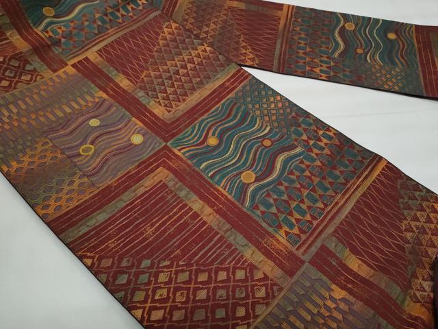 平和屋着物◎八寸名古屋帯　吉祥文　正絹　逸品　CABG5140fb