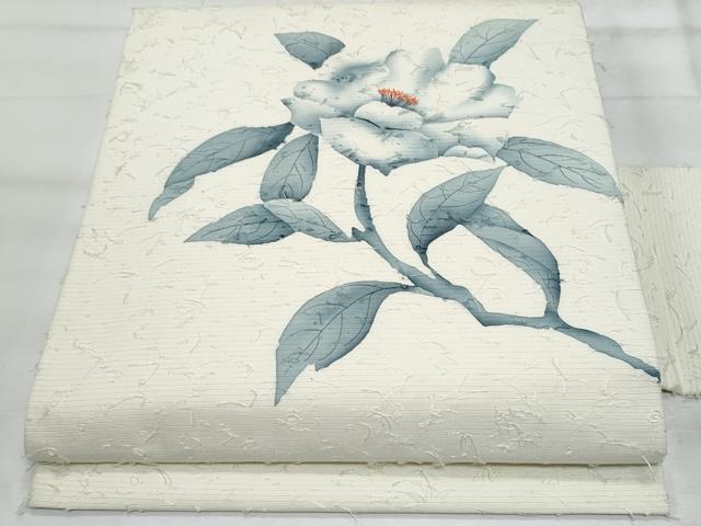 平和屋着物◎九寸名古屋帯　作家物　髭紬　枝花文　正絹　逸品　CABG5148fb