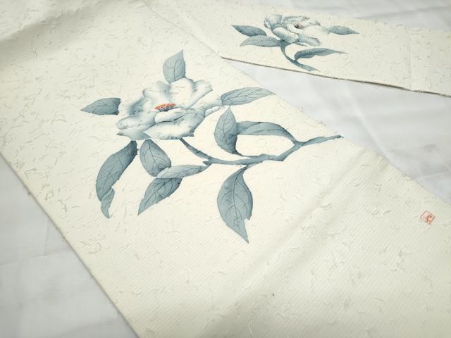 平和屋着物◎九寸名古屋帯　作家物　髭紬　枝花文　正絹　逸品　CABG5148fb