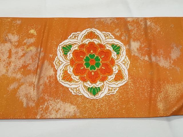 平和屋着物◎九寸名古屋帯　唐織　正倉院花文　金銀糸　正絹　逸品　CABG5149fb