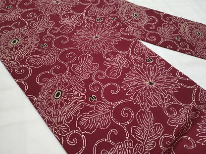 平和屋着物◎全通柄　九寸名古屋帯　菊唐草文　正絹　逸品　CABG5150fb
