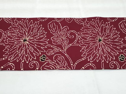 平和屋着物◎全通柄　九寸名古屋帯　菊唐草文　正絹　逸品　CABG5150fb
