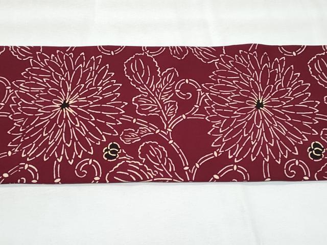 平和屋着物◎全通柄　九寸名古屋帯　菊唐草文　正絹　逸品　CABG5150fb