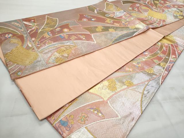 平和屋着物◎西陣　野々村織物謹製　六通柄袋帯　唐織　束ね熨斗鳳凰宝尽し文　金銀糸　正絹　逸品　CABG5157fb