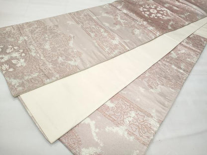 平和屋着物◎六通柄袋帯　正倉院花文　金銀糸　正絹　逸品　CABG5175fb
