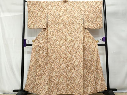 平和屋着物■上質な小紋　菱花文　正絹　逸品　CABG5188fb