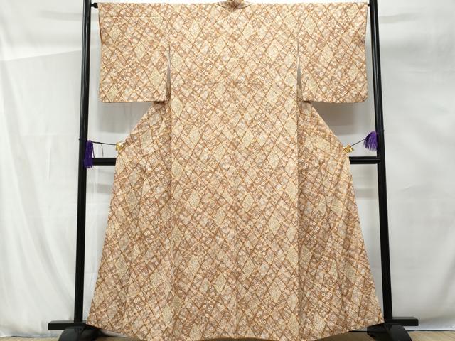 平和屋着物■上質な小紋　菱花文　正絹　逸品　CABG5188fb