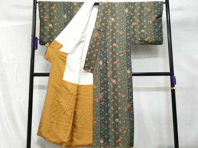 平和屋着物■小紋　花唐草文　洗える着物　CABG5190fb