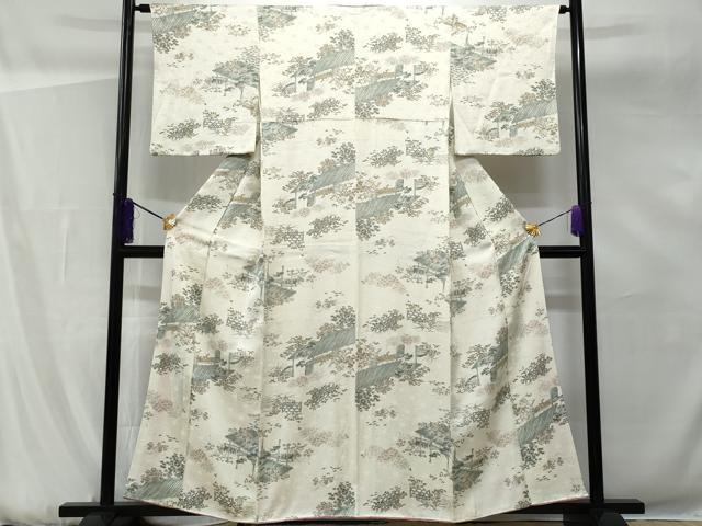 平和屋着物■上質な小紋　風景花文　正絹　逸品　CABG5191fb