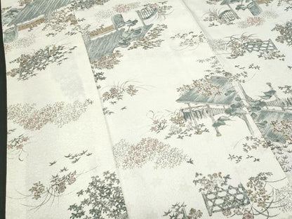 平和屋着物■上質な小紋　風景花文　正絹　逸品　CABG5191fb