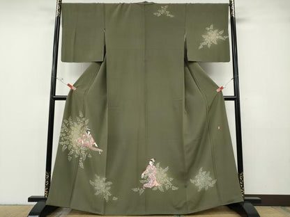 平和屋着物●訪問着　友禅　作家物　琴　童子遊び　蛍暈し　正絹　逸品　CABG5203ut