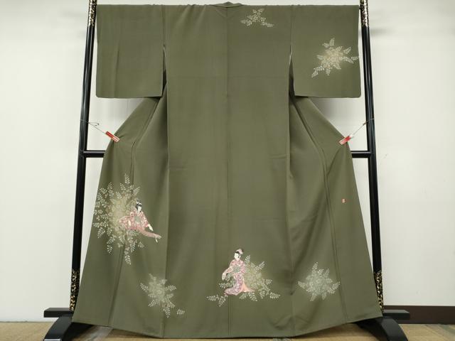 平和屋着物●訪問着　友禅　作家物　琴　童子遊び　蛍暈し　正絹　逸品　CABG5203ut