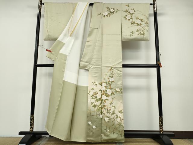 平和屋着物●訪問着　枝花文　暈し染め　金彩　鈴乃屋扱い　正絹　逸品　CABG5204ut