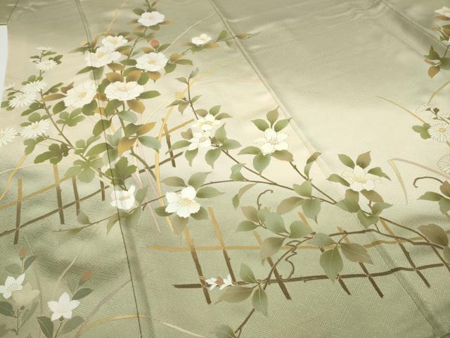 平和屋着物○訪問着 枝花文 暈し染め 金彩 鈴乃屋扱い 正絹