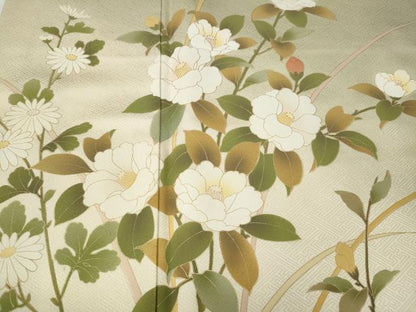 平和屋着物●訪問着　枝花文　暈し染め　金彩　鈴乃屋扱い　正絹　逸品　CABG5204ut