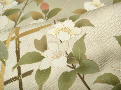 平和屋着物●訪問着　枝花文　暈し染め　金彩　鈴乃屋扱い　正絹　逸品　CABG5204ut