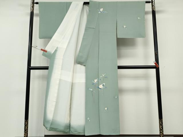 平和屋着物●訪問着　友禅　作家物　枝花文　正絹　逸品　未使用　CABG5205ut