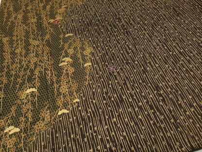 平和屋着物●訪問着　駒刺繍　松竹梅　枝垂れ花文　金彩　正絹　逸品　CABG5206ut