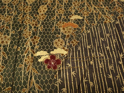 平和屋着物●訪問着　駒刺繍　松竹梅　枝垂れ花文　金彩　正絹　逸品　CABG5206ut