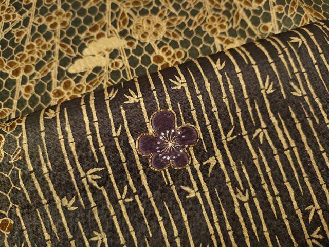 平和屋着物●訪問着　駒刺繍　松竹梅　枝垂れ花文　金彩　正絹　逸品　CABG5206ut