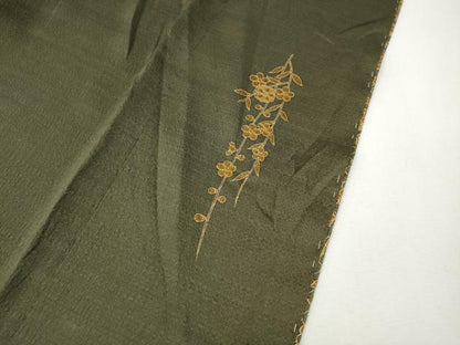 平和屋着物●訪問着　駒刺繍　松竹梅　枝垂れ花文　金彩　正絹　逸品　CABG5206ut