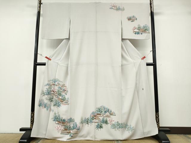 平和屋着物●訪問着　友禅　作家物　風景草花文　正絹　逸品　CABG5207ut