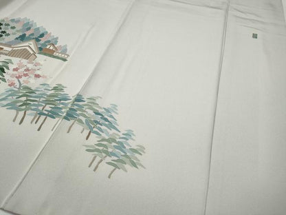 平和屋着物●訪問着　友禅　作家物　風景草花文　正絹　逸品　CABG5207ut