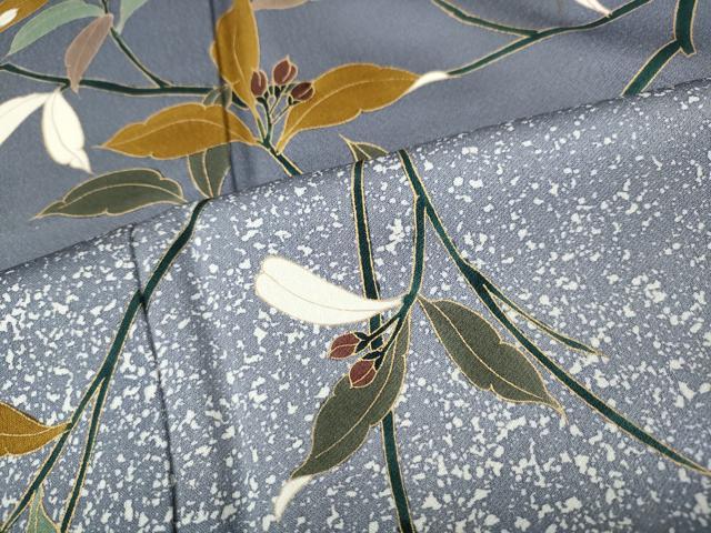 平和屋着物●訪問着　枝花文　たたき染め　金彩　正絹　逸品　CABG5208ut