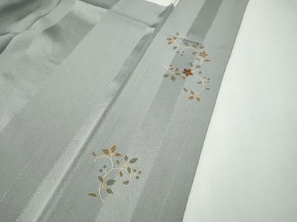 平和屋着物●訪問着　作家物　刺繍　蔦の葉花文　金彩　正絹　逸品　CABG5211ut