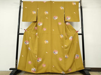 平和屋着物●上質な小紋　兎舞花文　金彩　正絹　逸品　CABG5216ut