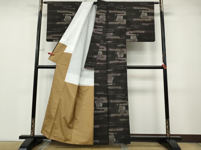 平和屋着物●本場大島紬　9マルキ　エ霞捻梅文　正絹　逸品　CABG5219ut