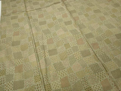 平和屋着物●上質な小紋　変わり市松　正絹　逸品　CABG5228ut