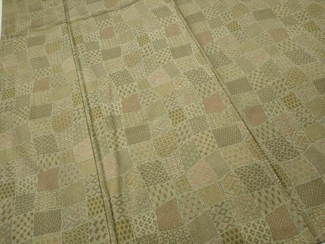 平和屋着物●上質な小紋　変わり市松　正絹　逸品　CABG5228ut