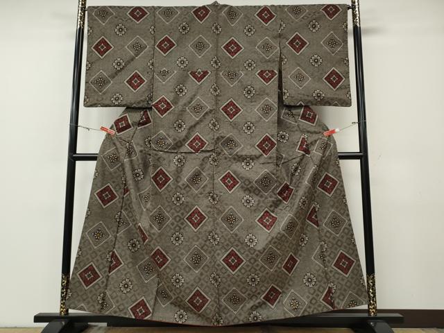平和屋着物●本場大島紬　龍郷絣　菱花文　正絹　逸品　CABG5230ut