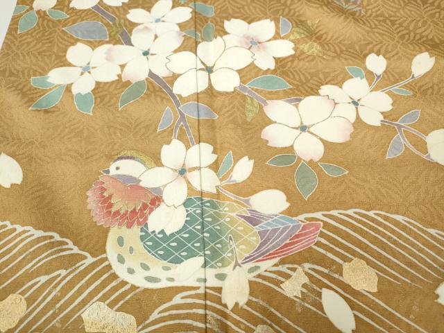 平和屋着物●訪問着　流水鴛鴦花文　金彩　正絹　逸品　CABG5232ut