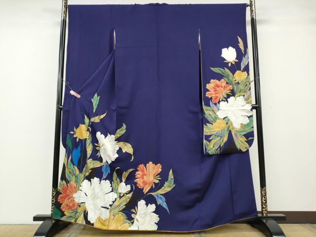 平和屋着物●豪華振袖　草花文　金銀彩　正絹　逸品　CABG5239ut