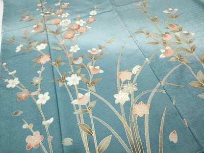 平和屋着物●訪問着　枝花文　暈し染め　金彩　正絹　逸品　CABG5241ut