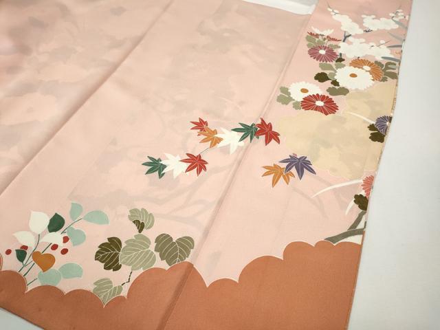 平和屋着物●豪華振袖　雲取り草花文　金彩　正絹　逸品　CABG5242ut