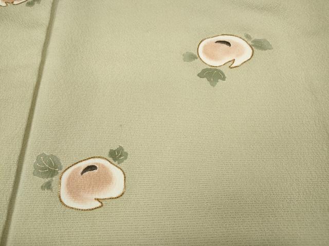 平和屋着物●訪問着　駒刺繍　万寿菊　舞花文　金彩　正絹　逸品　CABG5243ut