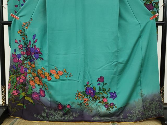 平和屋着物●豪華振袖　草花文　暈し染め　正絹　逸品　CABG5247ut