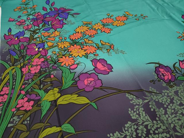 平和屋着物●豪華振袖　草花文　暈し染め　正絹　逸品　CABG5247ut